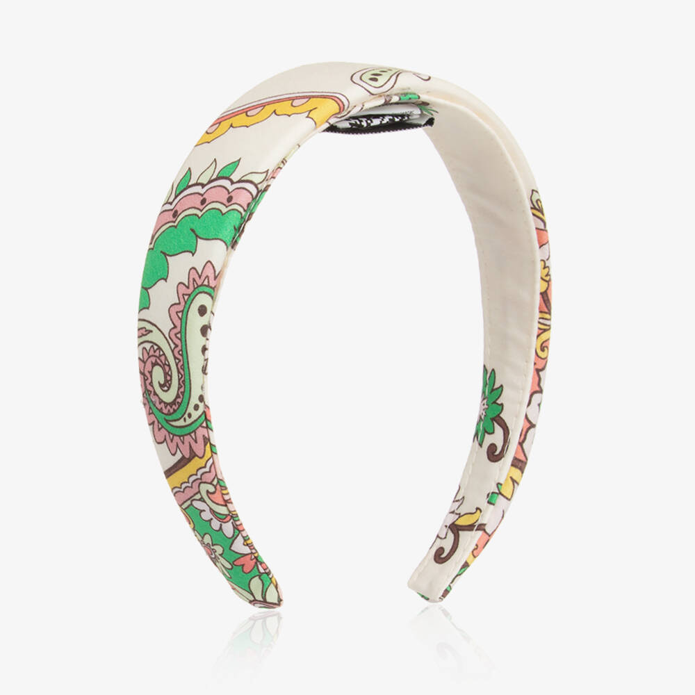 Etro-Girls Elegant Ivory Print Headband | Childrensalon Outlet