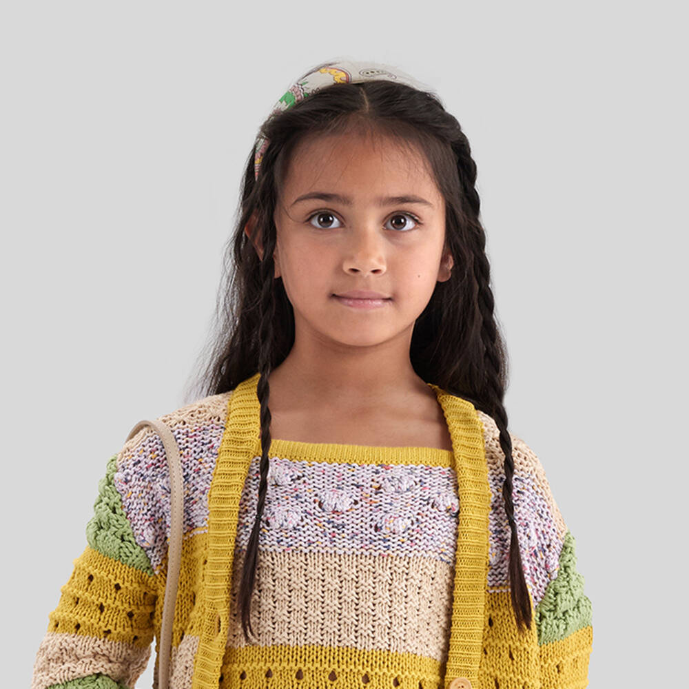 Etro-Girls Elegant Ivory Print Headband | Childrensalon Outlet