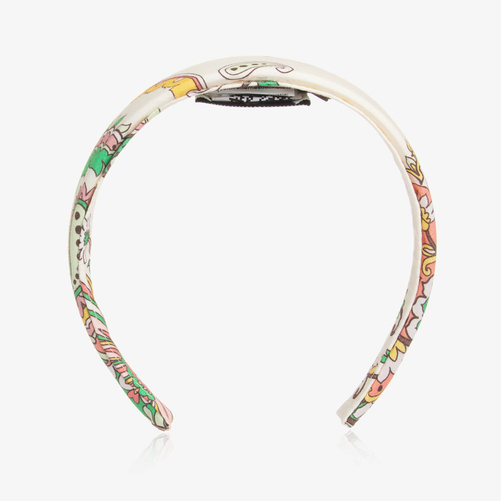 Etro-Girls Elegant Ivory Print Headband | Childrensalon Outlet