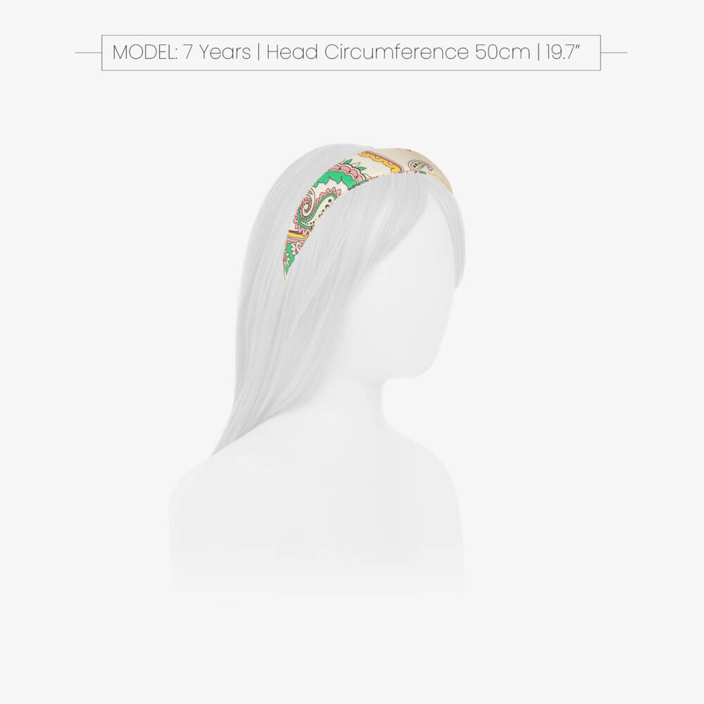 Etro-Girls Elegant Ivory Print Headband | Childrensalon Outlet