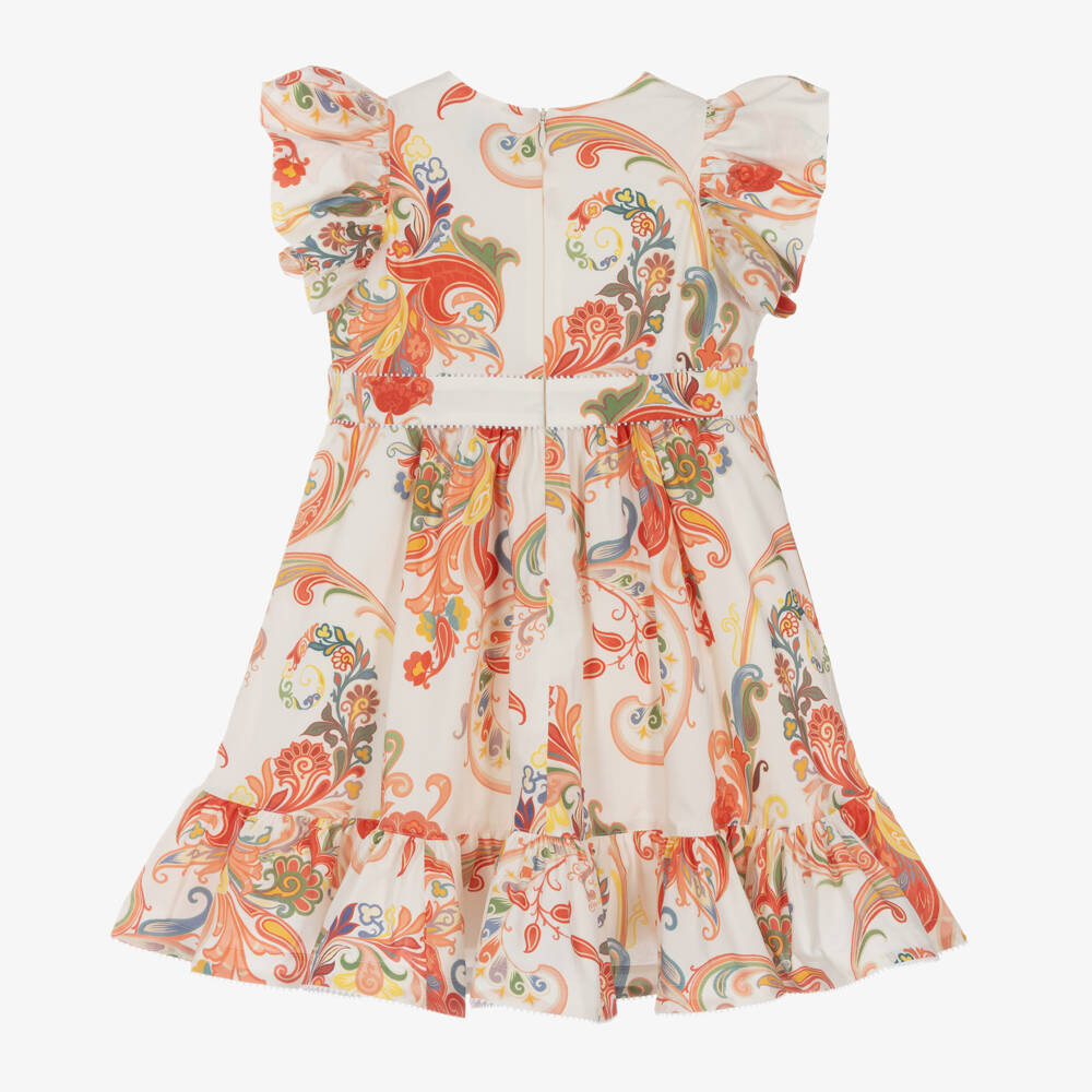 Etro-Girls Ivory Cotton Paisley Dress | Childrensalon Outlet