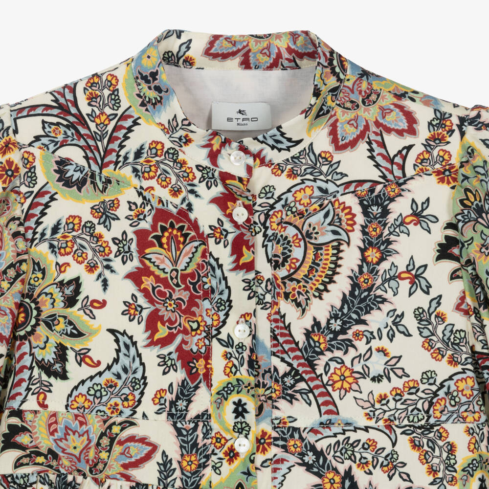 Etro-Girls Ivory Cotton Paisley Dress | Childrensalon Outlet