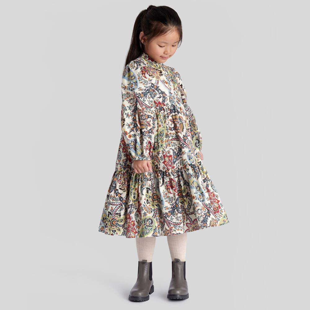 Etro-Girls Ivory Cotton Paisley Dress | Childrensalon Outlet