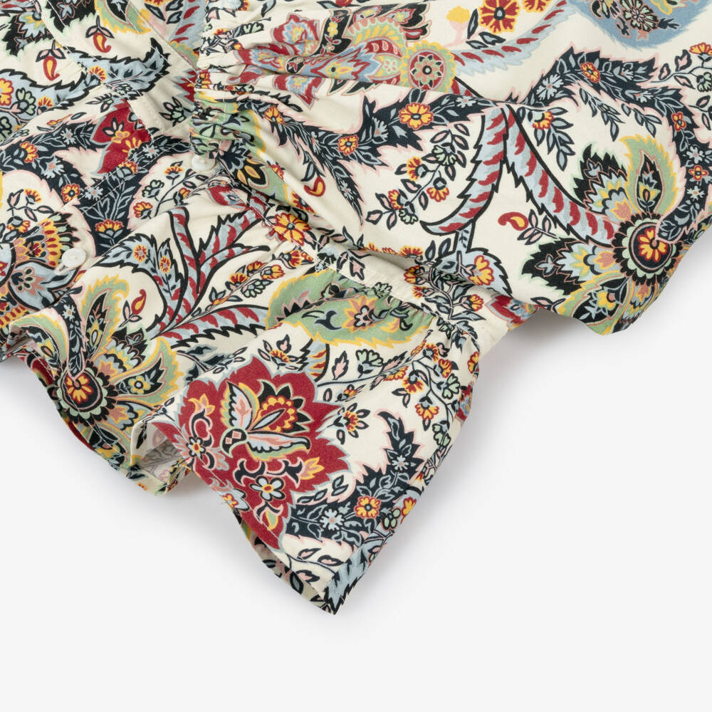 Etro-Girls Ivory Cotton Paisley Top | Childrensalon Outlet