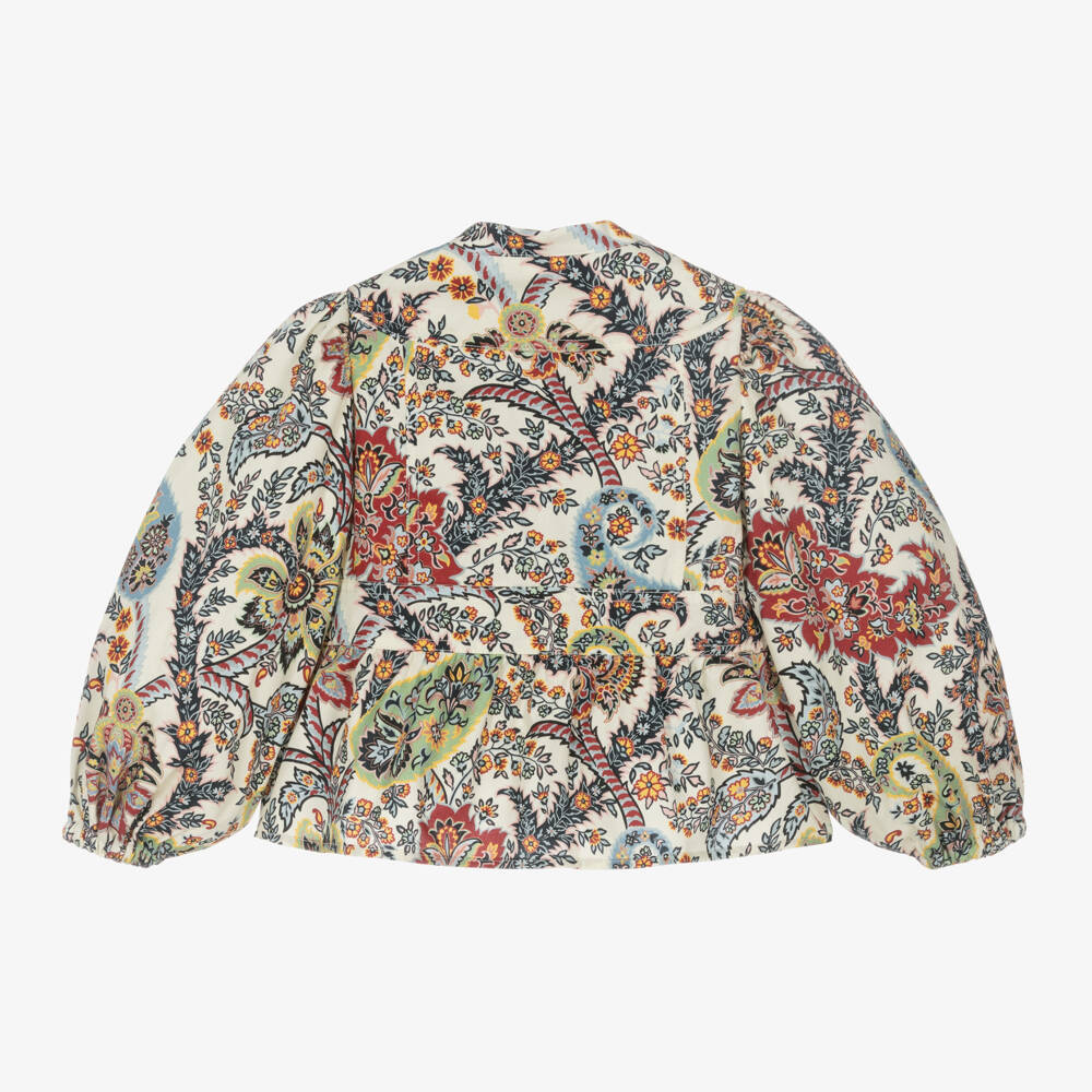 Etro-Girls Ivory Cotton Paisley Top | Childrensalon Outlet