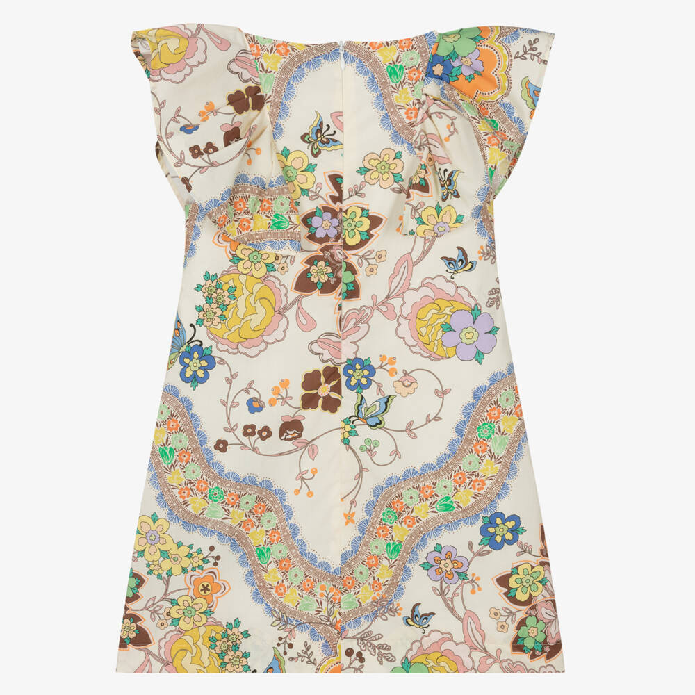 Etro-Кремовое хлопковое платье с узором пейсли для девочек | Childrensalon Outlet