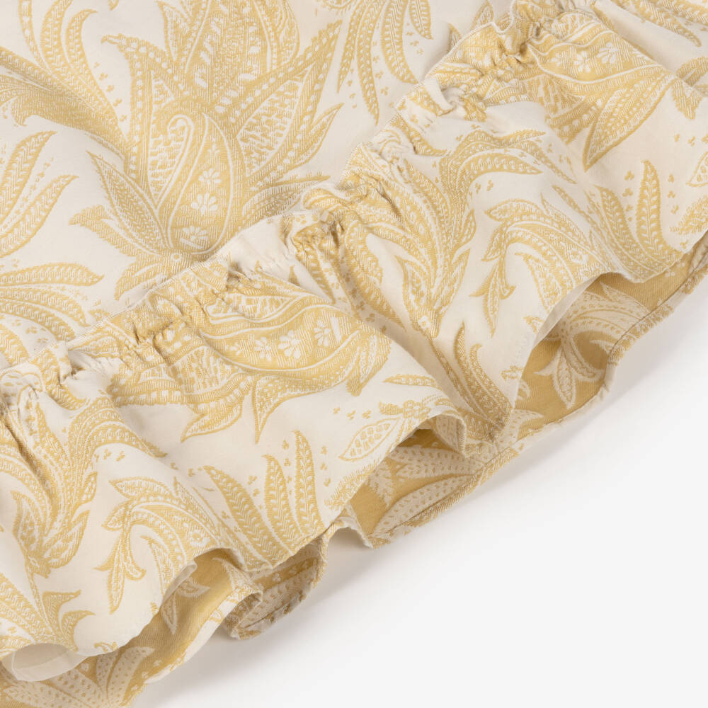 Etro-Girls Ivory & Yellow Jacquard Paisley Dress | Childrensalon Outlet