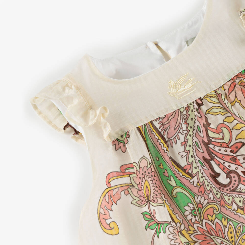 Etro-Girls Luxurious Ivory Paisley Top | Childrensalon Outlet