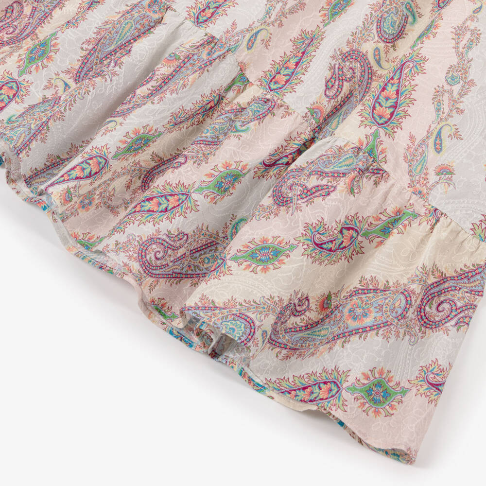 Etro-Girls Pink Embroidered Cotton Paisley Dress | Childrensalon Outlet