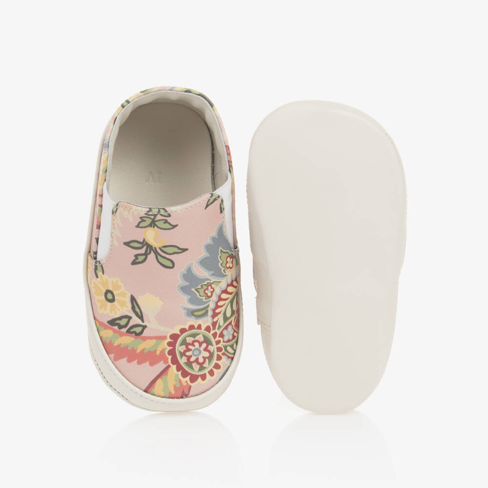 Etro-Girls Pink Floral Leather Pre-Walkers | Childrensalon Outlet