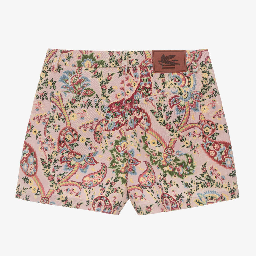 Etro-Girls Pink Paisley Twill Shorts | Childrensalon Outlet