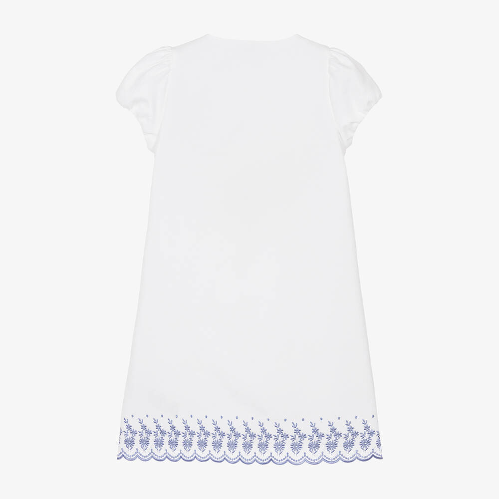 Etro-Girls White Cotton Pegaso Logo Dress | Childrensalon Outlet