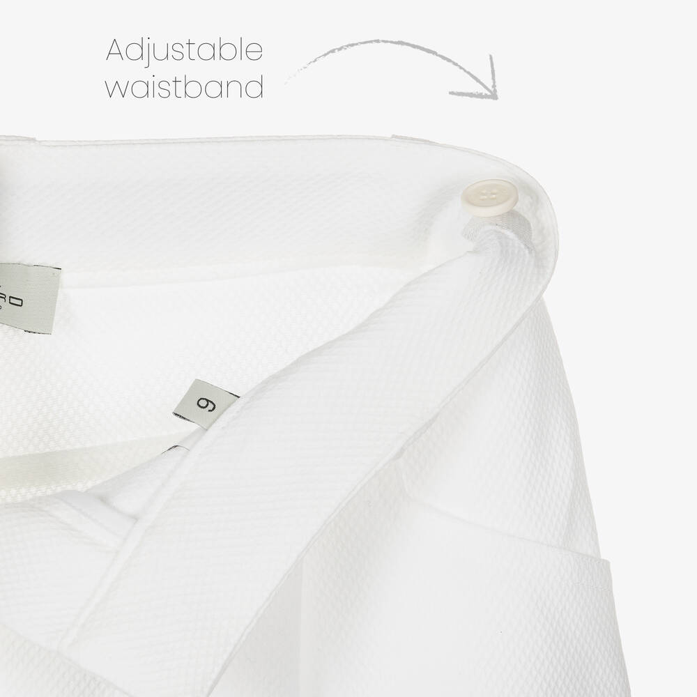 Etro-Girls White Cotton Pegaso Logo Shorts | Childrensalon Outlet