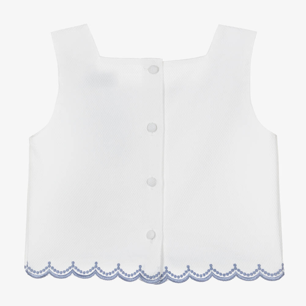 Etro-Girls White Cotton Pegaso Logo Top | Childrensalon Outlet