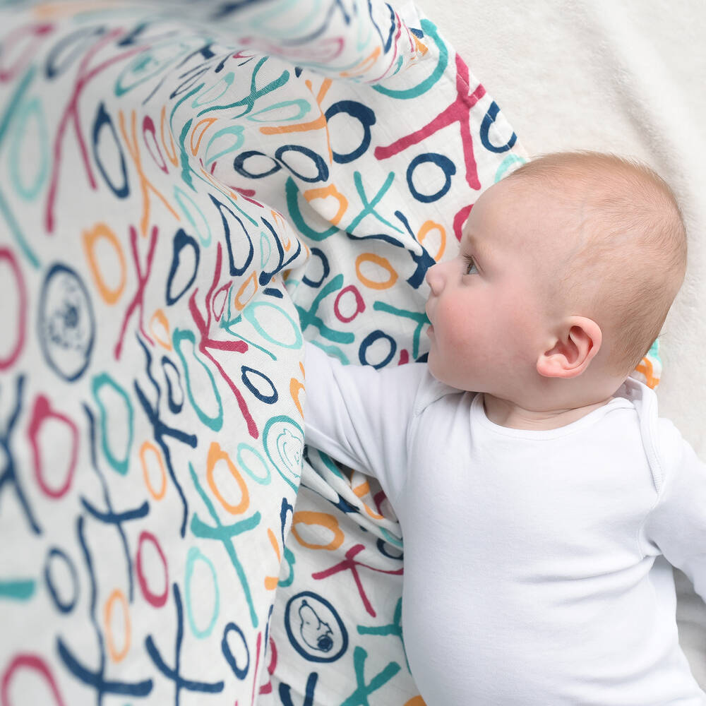 Etta Loves Peanuts-Bamboo Muslin Swaddle (120cm) | Childrensalon Outlet