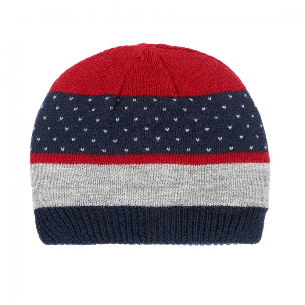 Everything Must Change - Baby Boys Blue & Red Knit Hat | Childrensalon
