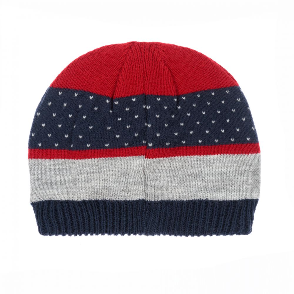 Everything Must Change-Baby Boys Blue & Red Knit Hat | Childrensalon Outlet