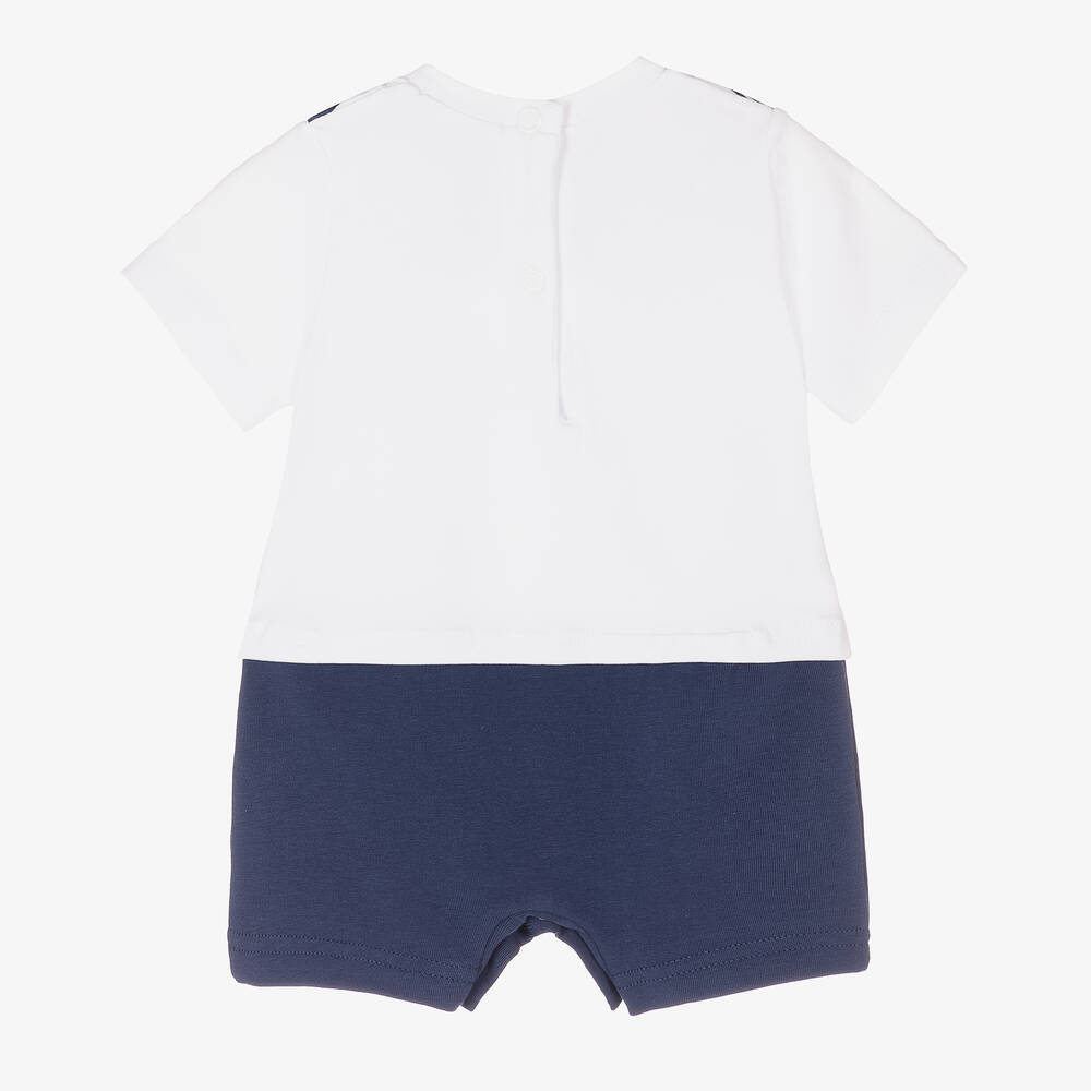 Everything Must Change-Baby Boys Blue & White Bow Tie Shortie | Childrensalon Outlet