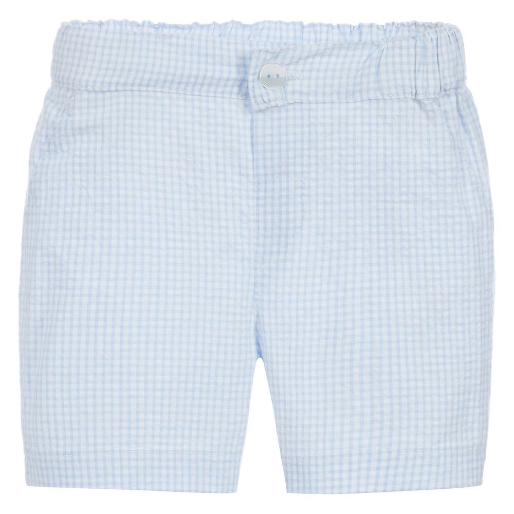 Everything Must Change-Baby Boys Blue & White Cotton Shorts | Childrensalon Outlet