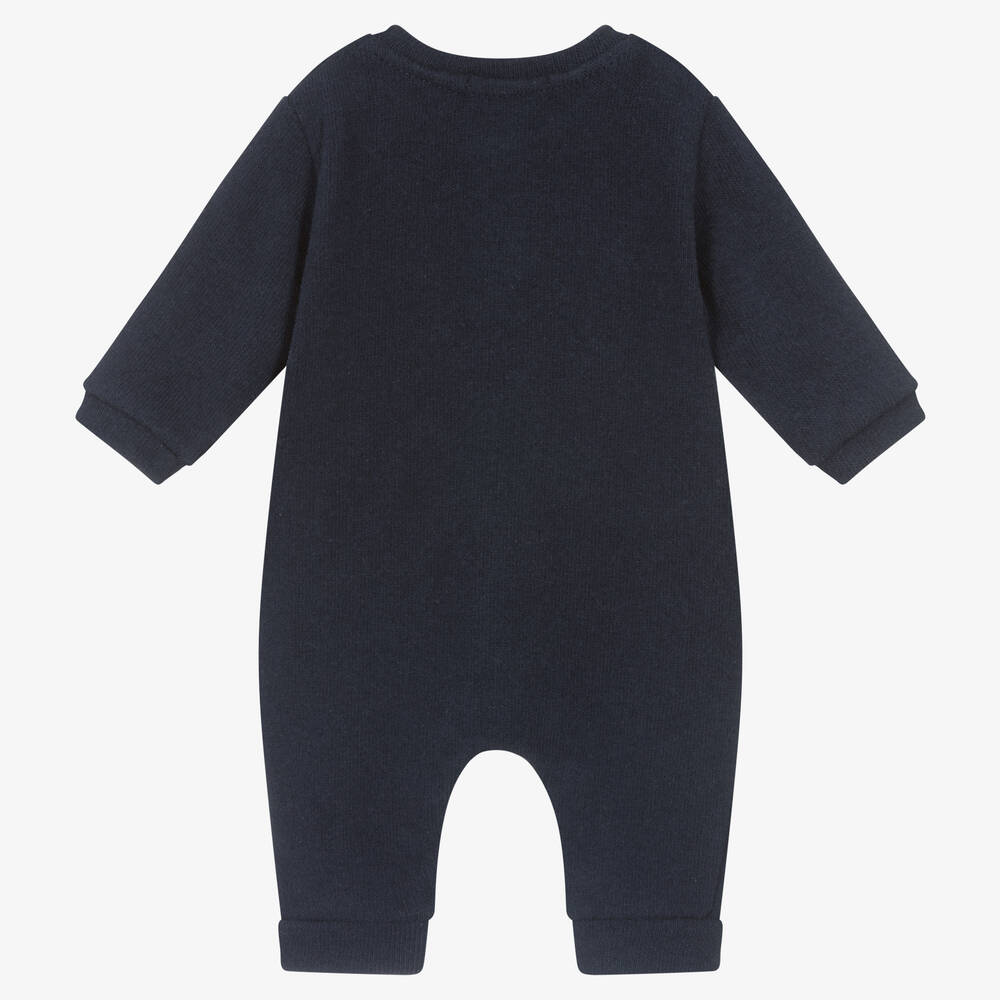 Everything Must Change-Baby Boys Bue Knitted Monster Romper | Childrensalon Outlet