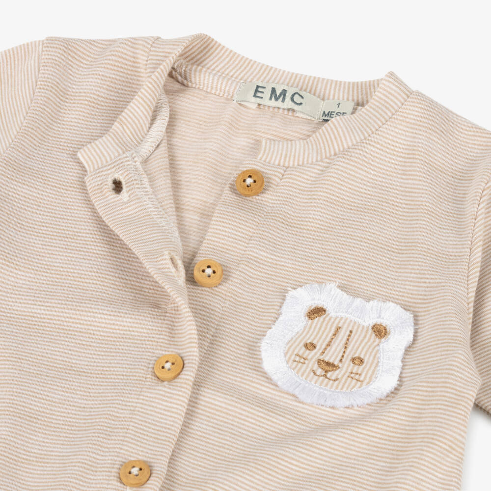 Everything Must Change-Baby Boys Cotton Lion Romper | Childrensalon Outlet