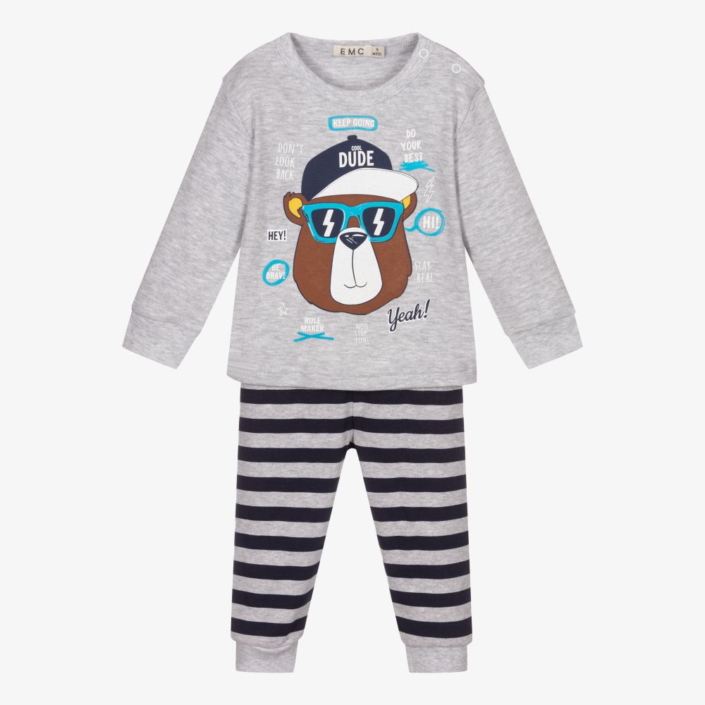 Everything Must Change - Pyjama gris en coton Bébé garçon  | Childrensalon