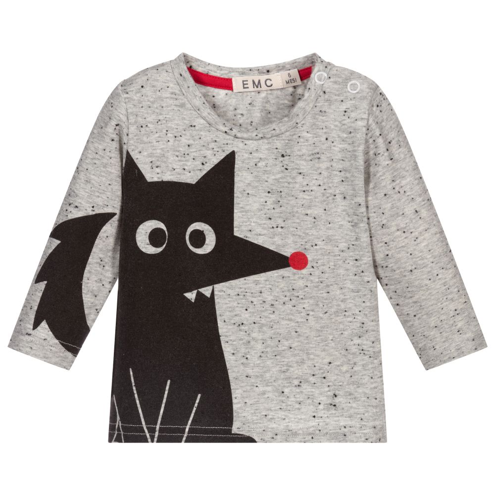 Everything Must Change-Baby Boys Grey Cotton Top | Childrensalon Outlet