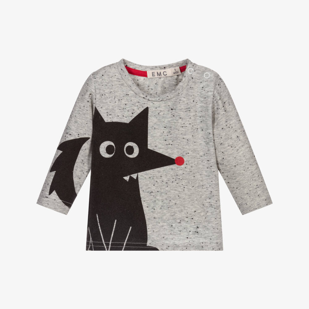 Everything Must Change-Baby Boys Grey Cotton Top | Childrensalon Outlet