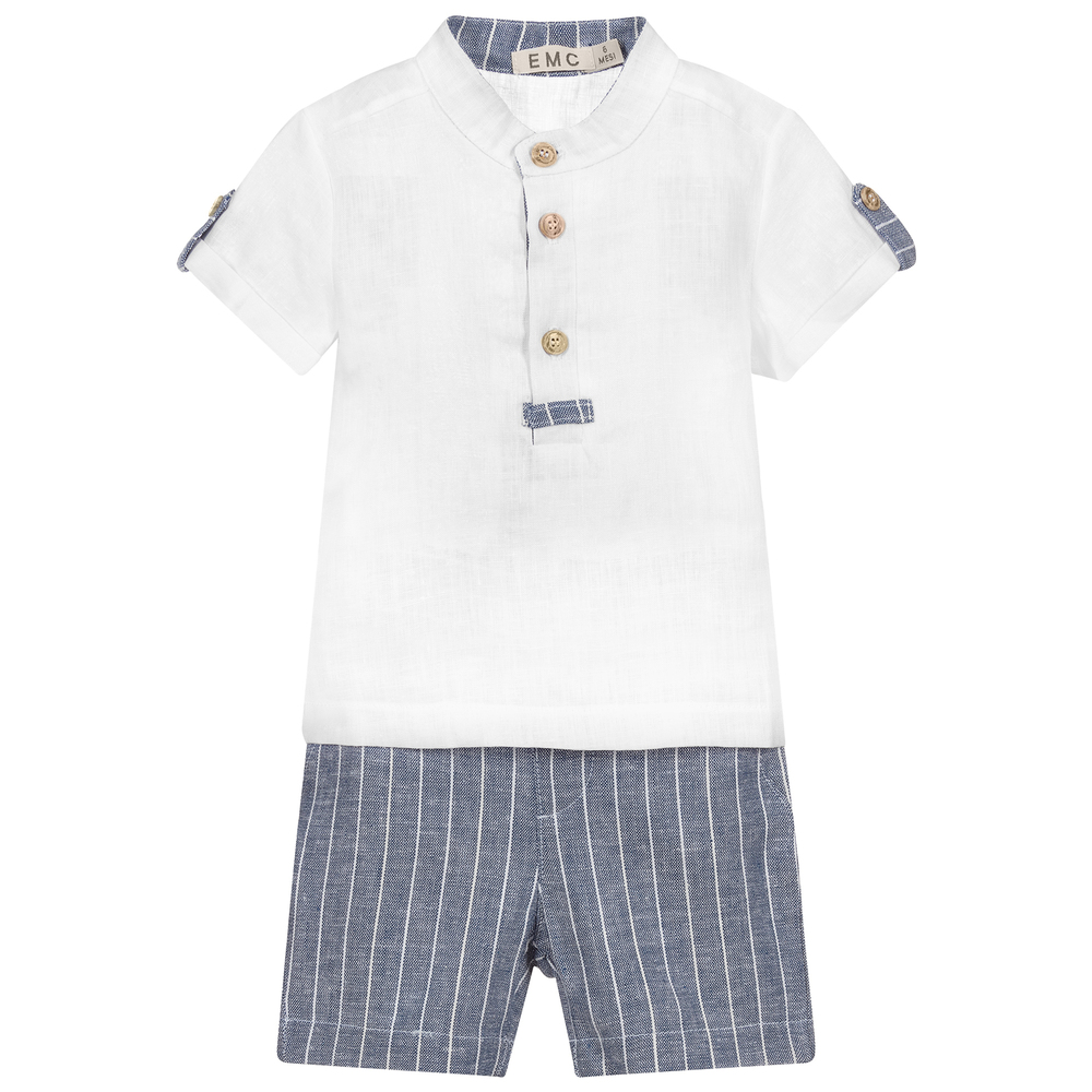 Everything Must Change - Baby Boys Linen Shorts Set | Childrensalon