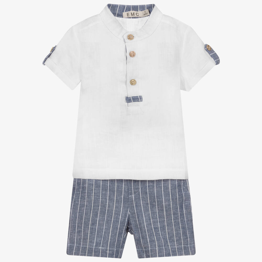 Everything Must Change-Baby Boys Linen Shorts Set | Childrensalon Outlet