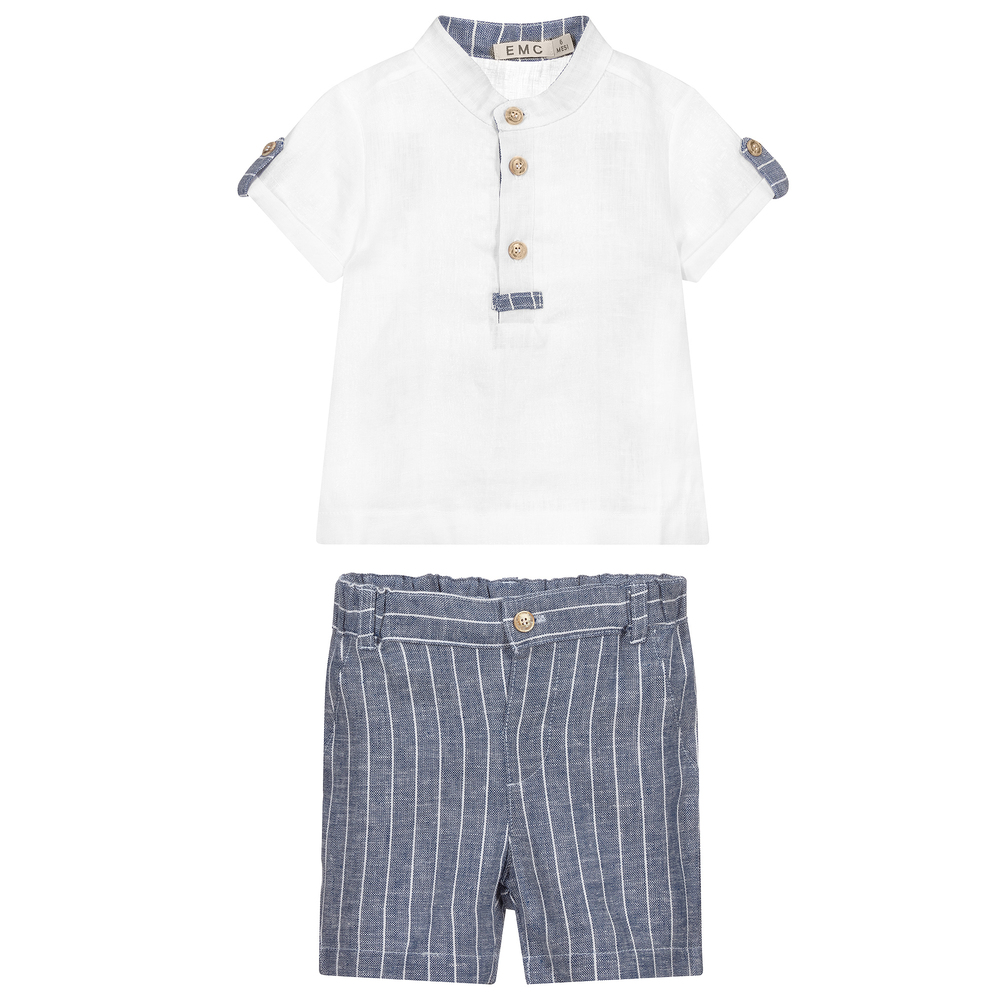 Everything Must Change - Baby Boys Linen Shorts Set | Childrensalon Outlet