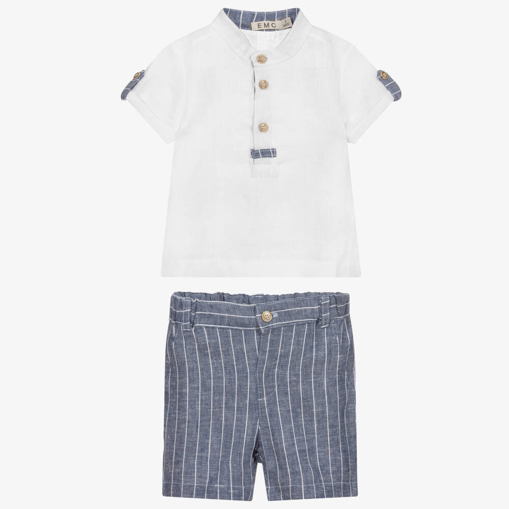 Everything Must Change-Baby Boys Linen Shorts Set | Childrensalon Outlet