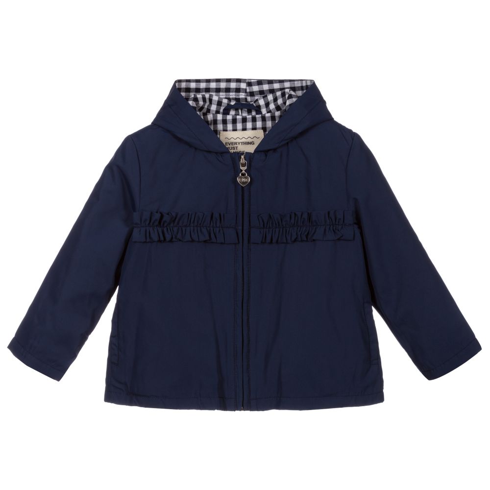 Everything Must Change - Baby Girls Blue Hooded Jacket | Childrensalon