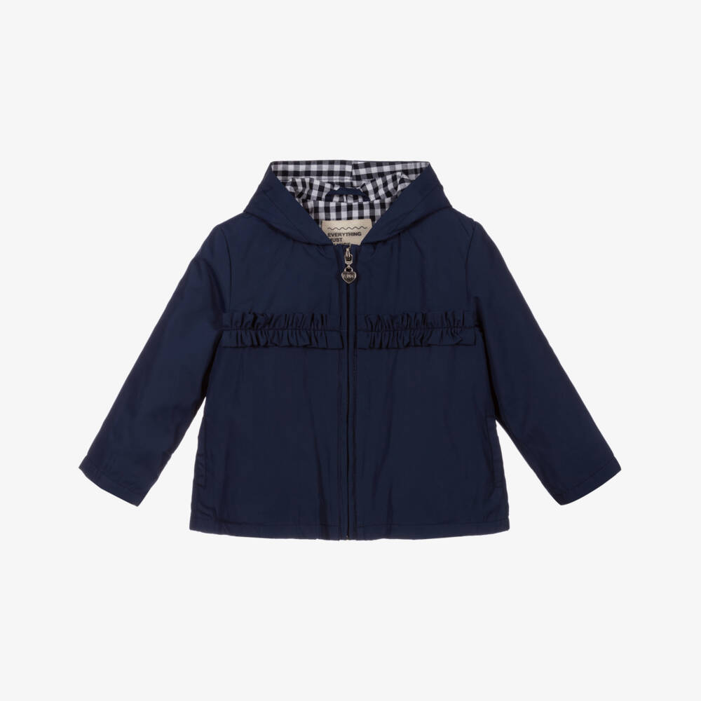 Everything Must Change-Baby Girls Blue Hooded Jacket | Childrensalon Outlet