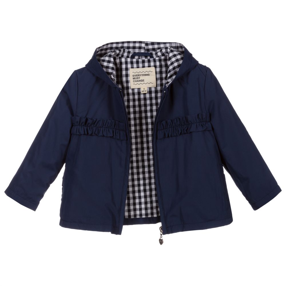 Everything Must Change-Baby Girls Blue Hooded Jacket | Childrensalon Outlet