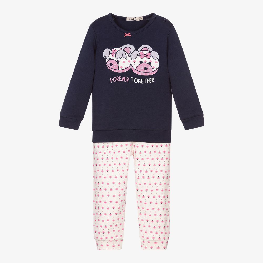 Everything Must Change - Baby Girls Blue & Pink Pyjamas | Childrensalon