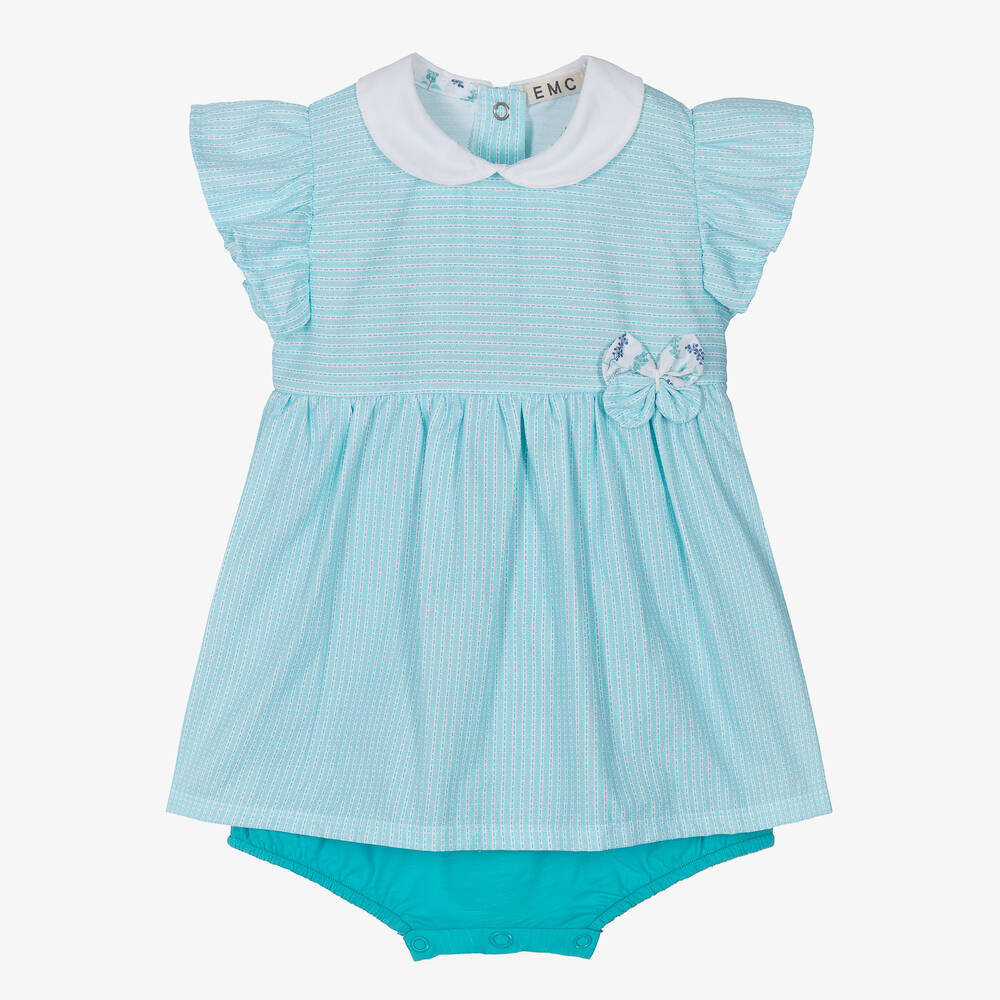 Everything Must Change - Robe bleue et blanche en coton bébé | Childrensalon