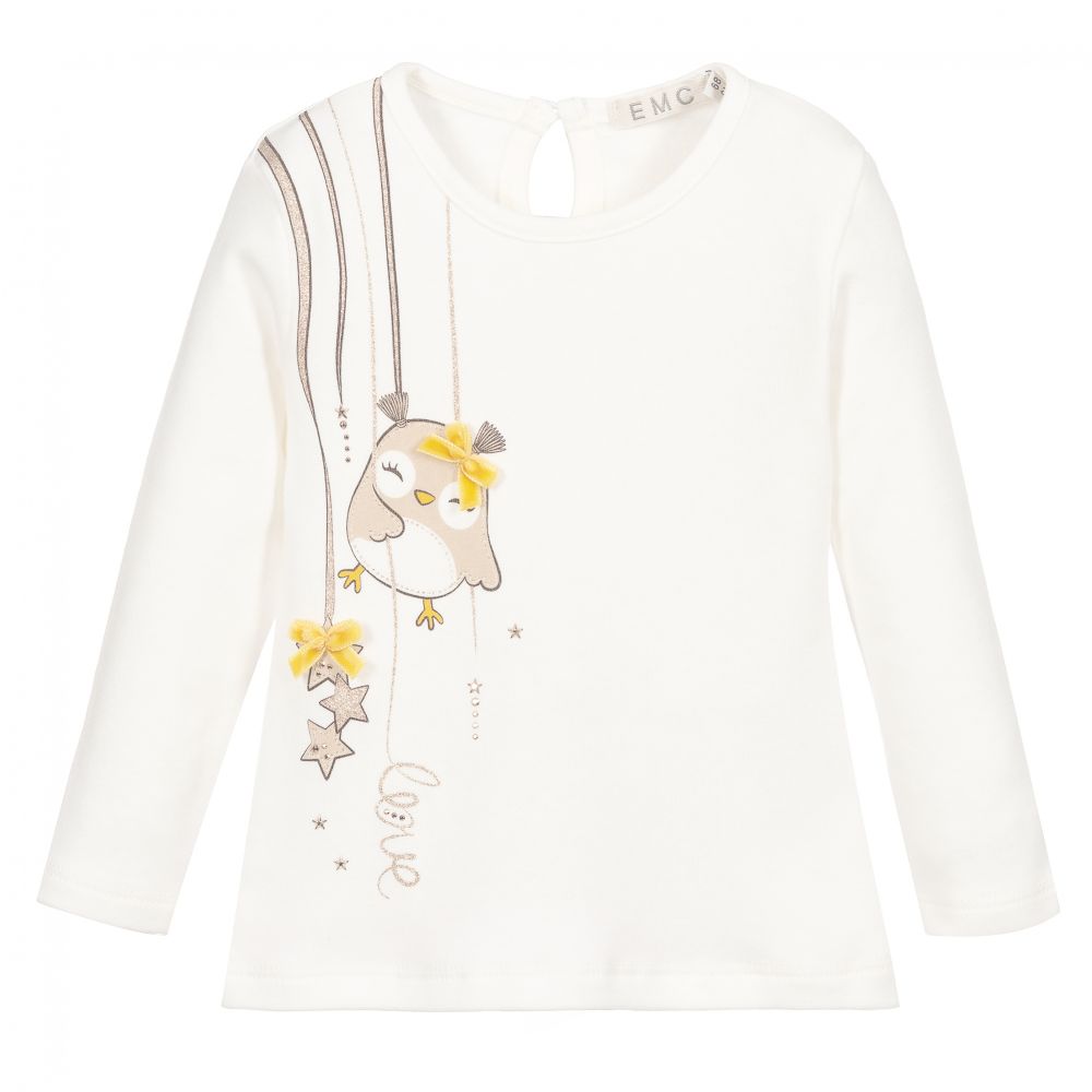 Everything Must Change - Baby Girls Ivory Cotton Top | Childrensalon