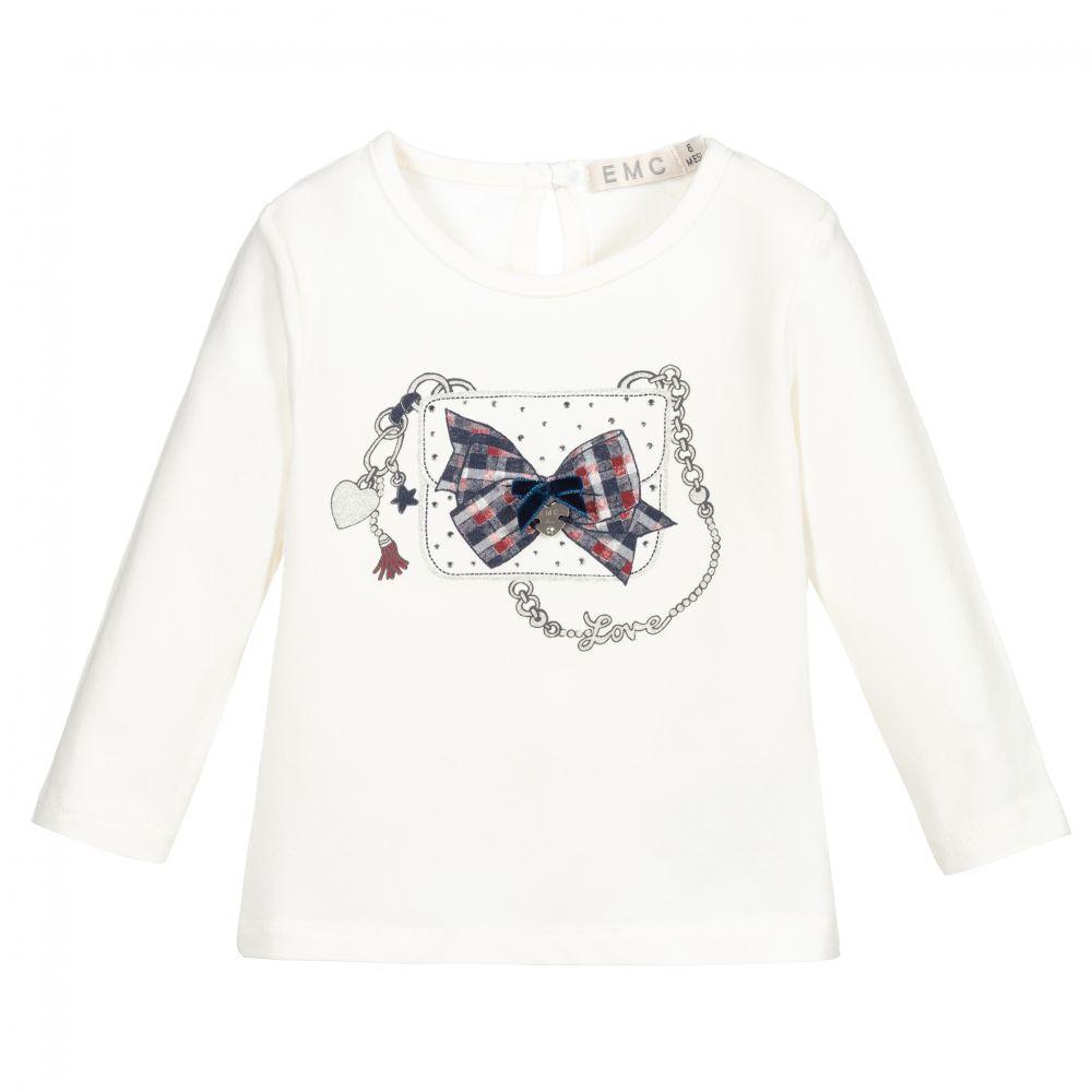 Everything Must Change - Baby Girls Ivory Cotton Top | Childrensalon