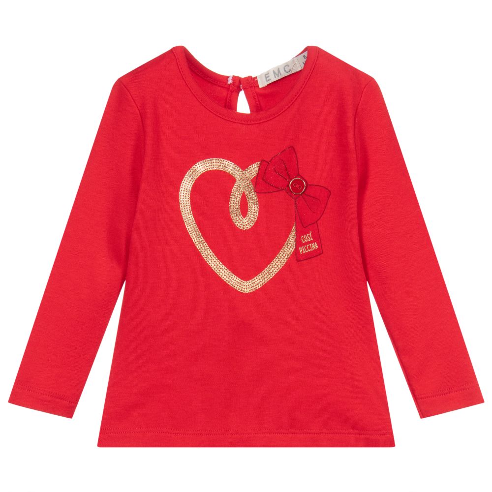 Everything Must Change - Baby Girls Red Cotton Top | Childrensalon