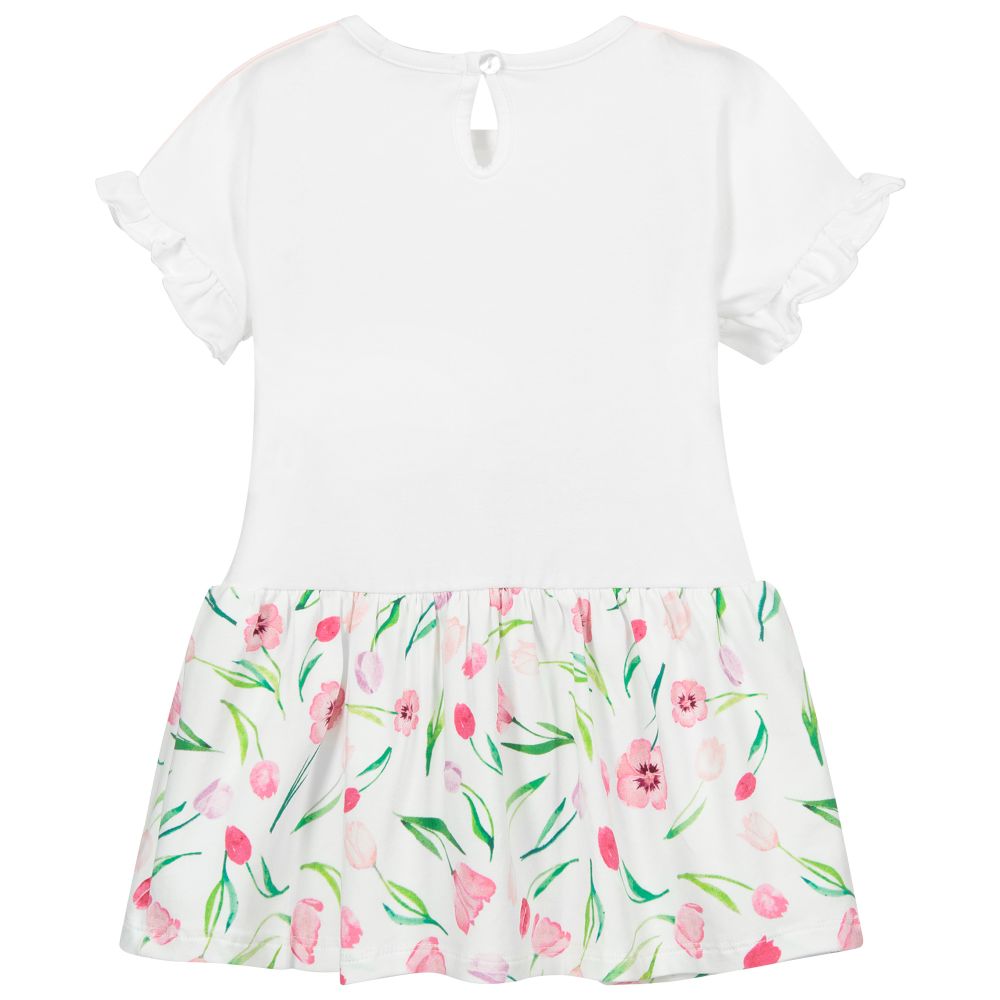 Girls white jersey dress clearance