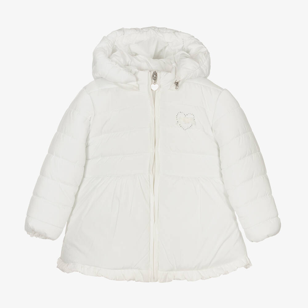 Everything Must Change - Baby Girls White Puffer Coat | Childrensalon
