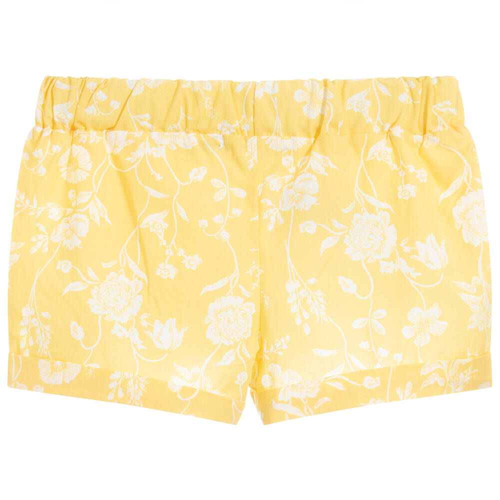 Everything Must Change-شورت قطن لون أبيض وأصفر للمولودات | Childrensalon Outlet