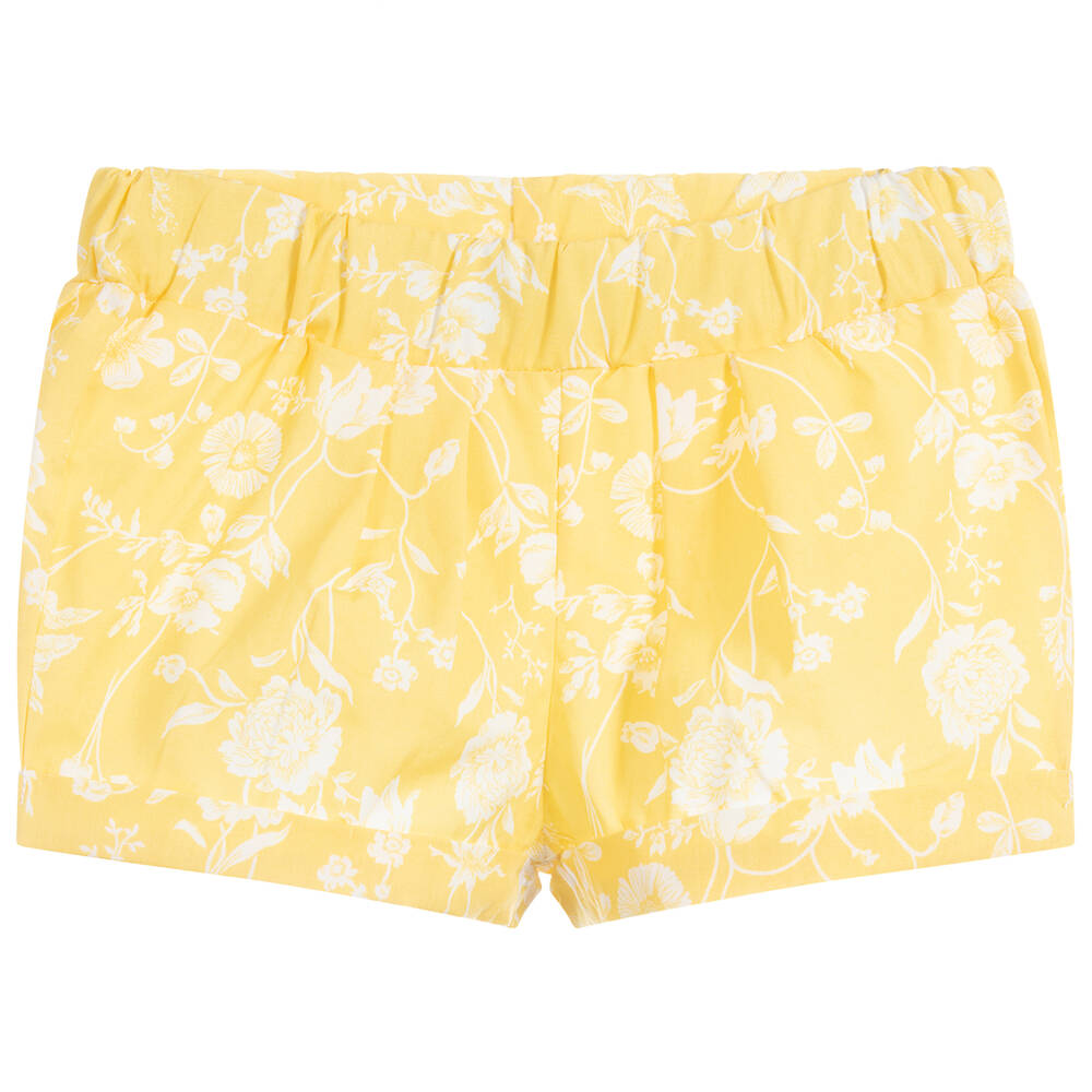 Everything Must Change - Baby Girls Yellow Cotton Shorts | Childrensalon