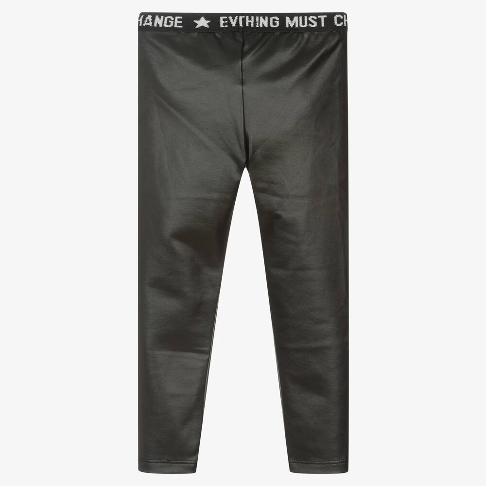 Everything Must Change-Black Faux Leather Leggings | Childrensalon Outlet