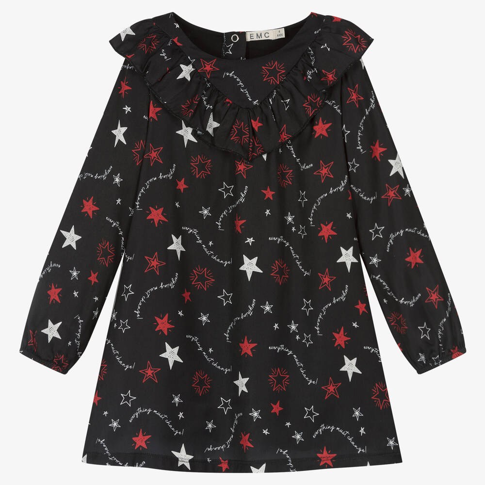 Everything Must Change - Black & Red Star Print Dress | Childrensalon