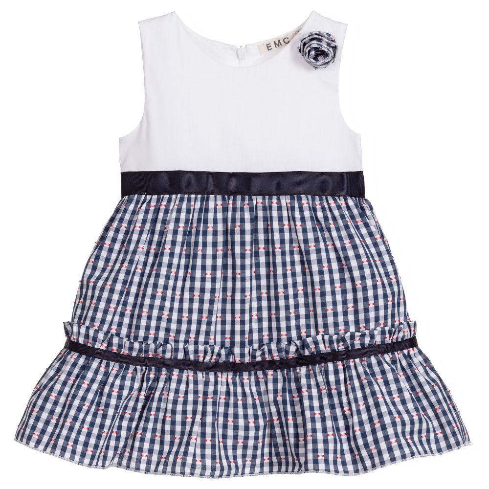 Everything Must Change - Blue Check Baby Dress Set | Childrensalon