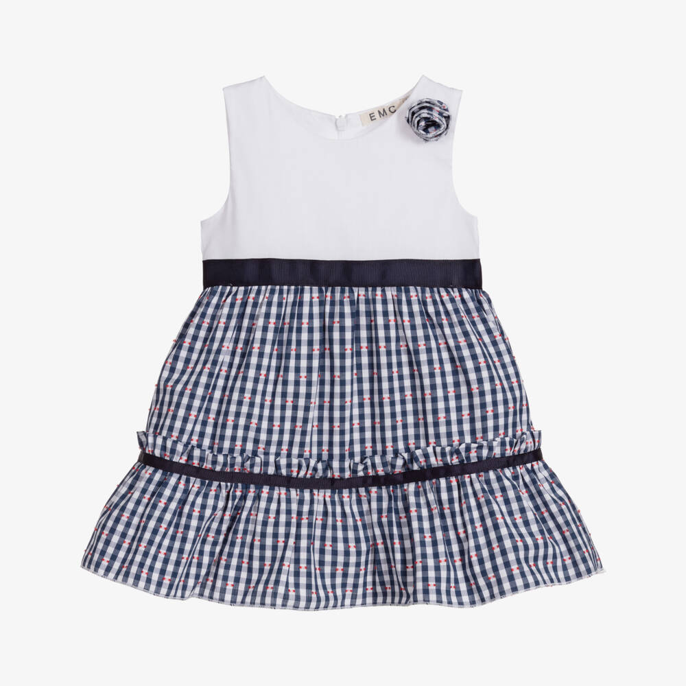 Everything Must Change-Blue Check Baby Dress Set | Childrensalon Outlet