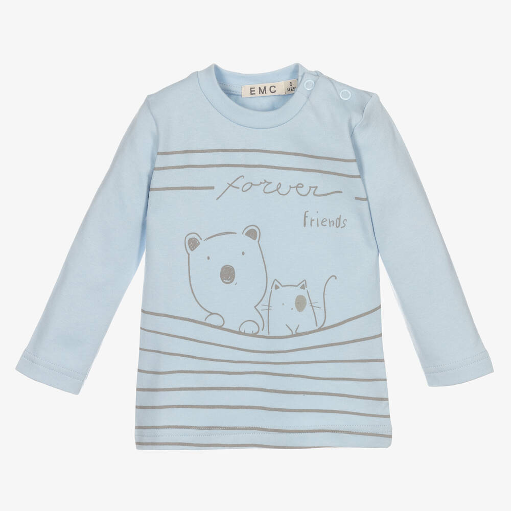 Everything Must Change-Blue Cotton Baby Top | Childrensalon Outlet