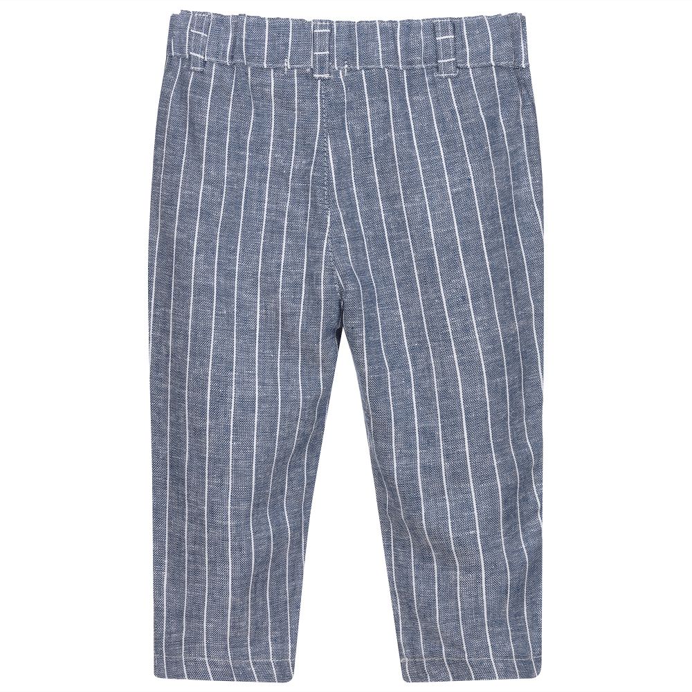 Everything Must Change-Blue Cotton & Linen Trousers | Childrensalon Outlet